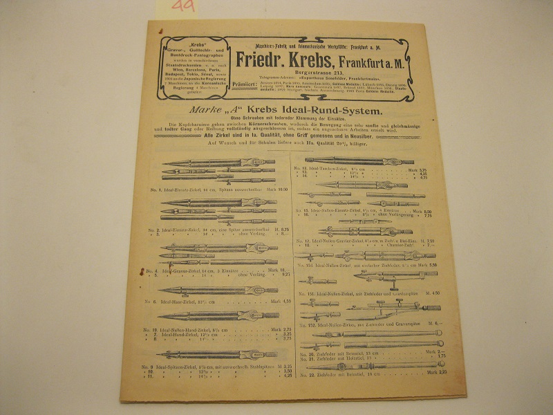 Friedr. Krebs Frankfurt a. M. Begerstrasse 213